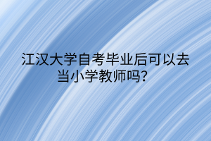 江汉大学自考毕业后可以去当小学教师吗？