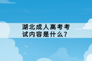 湖北成人高考考试内容是什么？