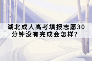 湖北成人高考填报志愿30分钟没有完成会怎样？