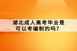 湖北成人高考毕业是可以考编制的吗？