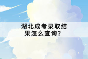 湖北成考录取结果怎么查询？