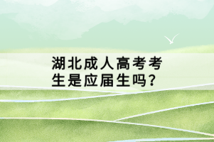 湖北成人高考考生是应届生吗？