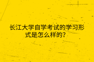 长江大学自学考试的学习形式是怎么样的？