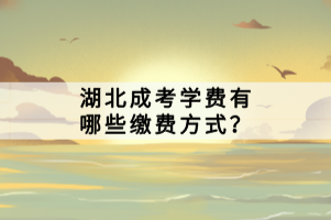 湖北成考学费有哪些缴费方式？