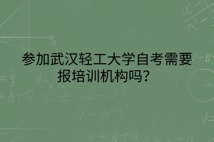 参加武汉轻工大学自考需要报培训机构吗？