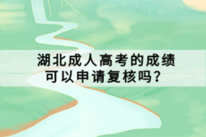 湖北成人高考的成绩可以申请复核吗？