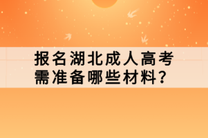 报名湖北成人高考需准备哪些材料？