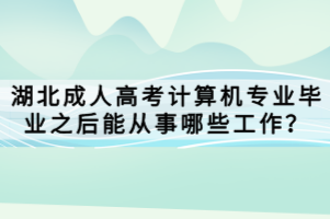 湖北成人高考计算机专业毕业之后能从事哪些工作？