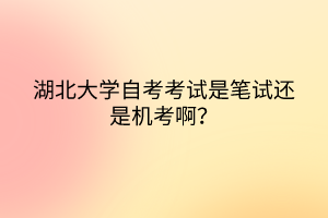 湖北大学自考考试是笔试还是机考啊？