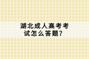 湖北成人高考考试怎么答题？