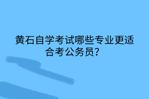 黄石自学考试哪些专业更适合考公务员？