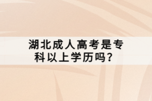 湖北成人高考是专科以上学历吗？