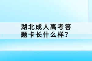 湖北成人高考答题卡长什么样？