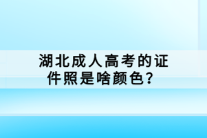 湖北成人高考的证件照是啥颜色？