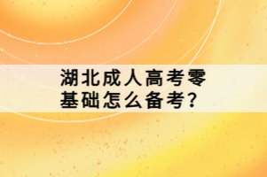 湖北成人高考零基础怎么备考？