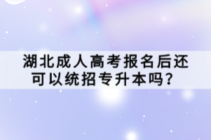 湖北成人高考报名后还可以统招专升本吗？