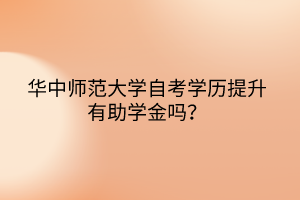 华中师范大学自考学历提升有助学金吗？