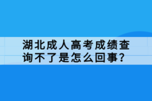 湖北成人高考成绩查询不了是怎么回事？