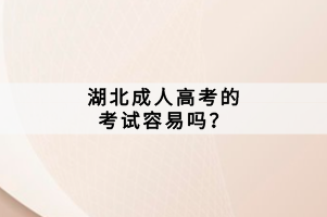 湖北成人高考的考试容易吗？