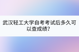 武汉轻工大学自考考试后多久可以查成绩？