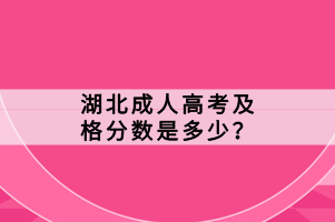 湖北成人高考及格分数是多少？