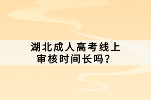 湖北成人高考线上审核时间长吗？