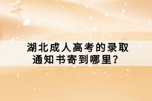 湖北成人高考的录取通知书寄到哪里？