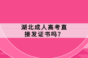 湖北成人高考直接发证书吗？