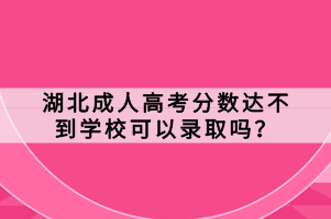 湖北成人高考分数达不到学校可以录取吗？