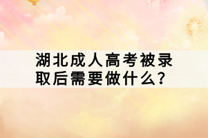 湖北成人高考被录取后需要做什么？