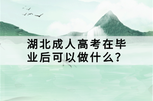 湖北成人高考在毕业后可以做什么？
