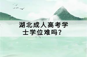 湖北成人高考学士学位难吗？