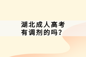 湖北成人高考有调剂的吗？