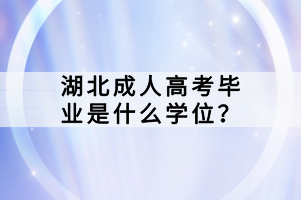 湖北成人高考毕业是什么学位？