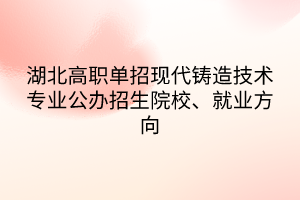 湖北高职单招现代铸造技术专业