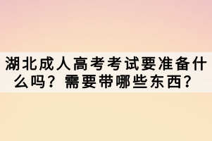 湖北成人高考考试要准备什么吗？需要带哪些东西？