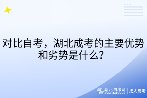 对比自考，湖北成考的主要优势和劣势是什么