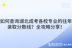 如何查询湖北成考各校专业的往年录取分数线