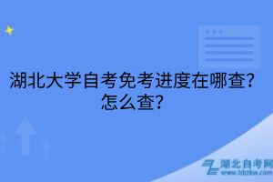 湖北大学自考免考进度在哪查 湖北大学自考免考进度在哪查